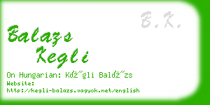 balazs kegli business card